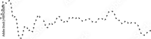 Arrow path line chart combining wave and zigzag data movement.