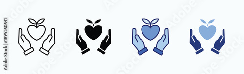 nourish Icon Sheet Multiple Style Collection Isolated Vector