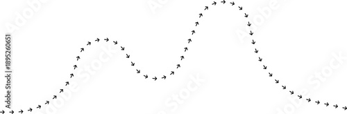 Arrow path line chart representing downward trend movement.