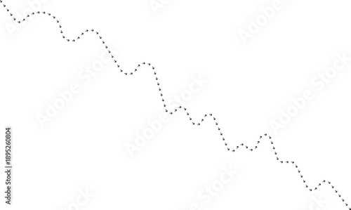 Arrow path line chart forming jagged visual movement.