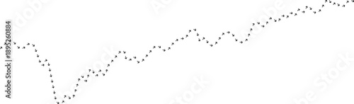 Arrow path line chart illustrating trend with bounce movement.