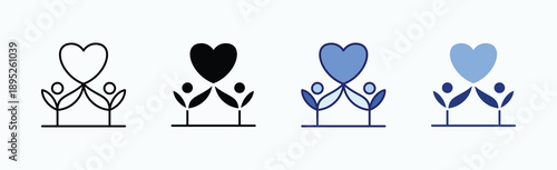 thrive together Icon Sheet Multiple Style Collection Isolated Vector