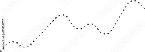 Arrow path line chart representing stock trend direction.