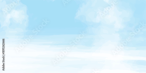 Beautiful abstract blue sky background featuring soft white fluffy clouds and bright sunlight in a clear summer atmosphere