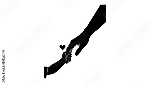 Hand Holding Engagement Ring with Heart.