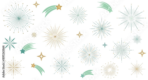 A vibrant firework explosion illustration. This colorful graphic icon symbolizes celebration, joy, and festive events like holidays or parties.