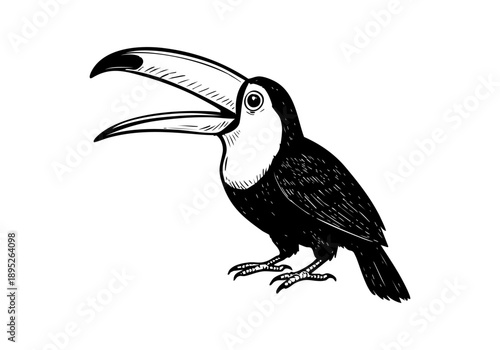 Toucan hand drawn simple sketch vector illustration