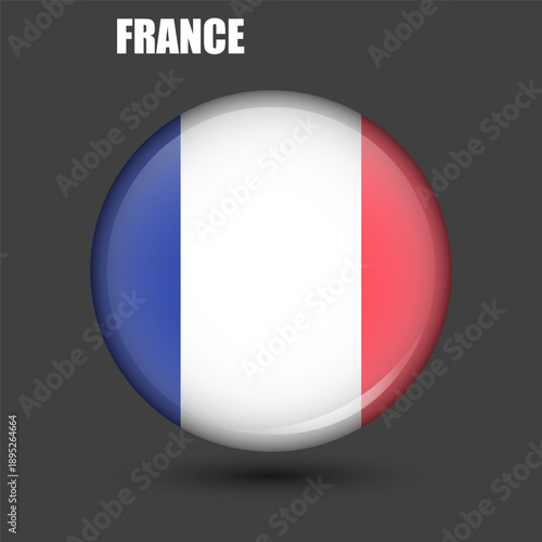 Free Download The national flag of France is round.Vector.A round 3d flag icon with high detail.A spherical illustration of the flag. - GFXLoad