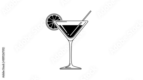 cocktail glass with cocktail