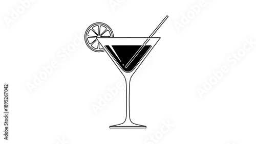 cocktail glass with cocktail