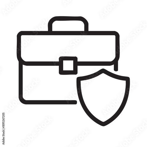 briefcase with shield icon for security and protection concept