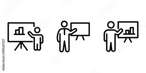 presentation outline or line icon design bundle.