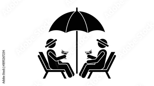 beach chair and umbrella