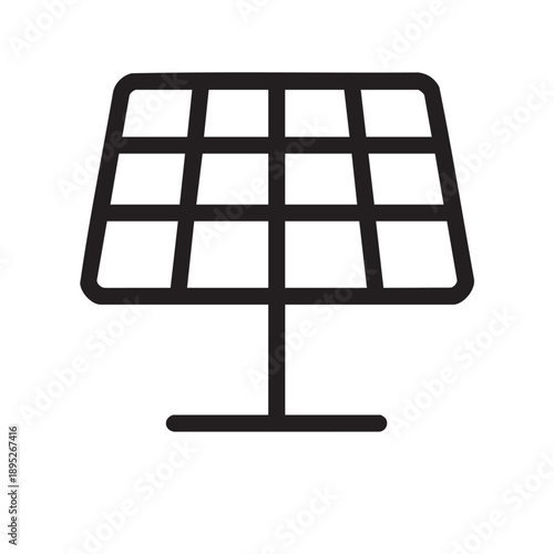 simple solar panel icon for energy and renewable power symbol