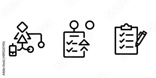 planning outline or line icon design bundle.