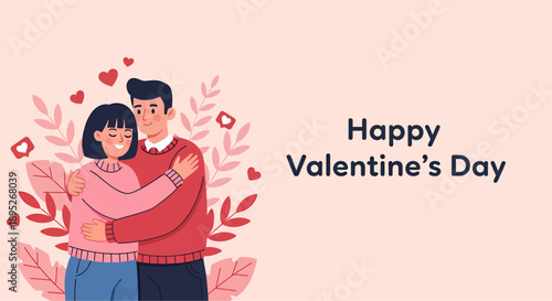 A sweet couple hugging each other symbolist of valentine's day