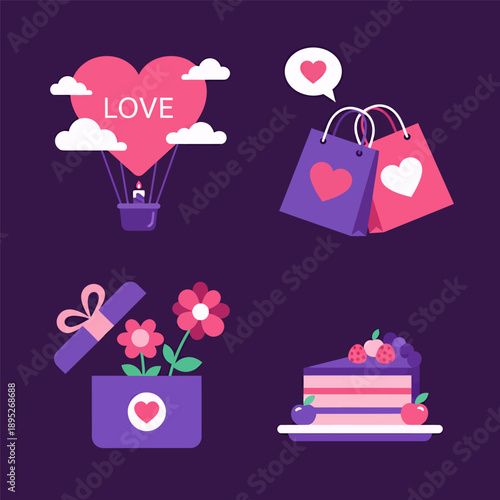 Four elements of celebrate valentine's day