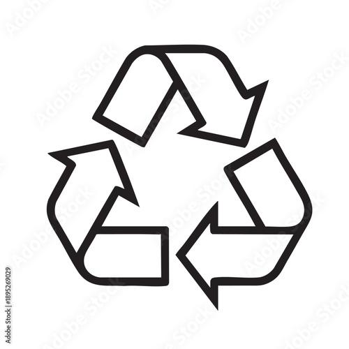 recycling symbol with three arrows in a circle for eco friendly and save the planet