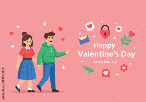 A couple holding hand together for celebrate valentine's day