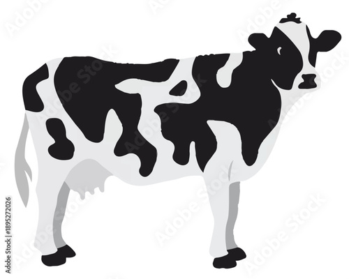Dairy cow animal vector Art illustration icon