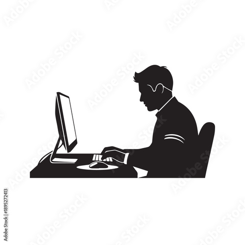 "Professional Working from Home Office Icon"