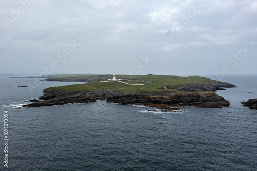 Aerial view of St. John's Point Lighthosue, County Donegal, Ireland