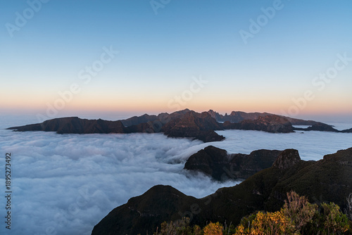 Highest hills of Madeira from Bica da Cana viewpoint in Madeira