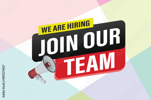 join our team word concept vector illustration with modern futuristic 3d style for landing page template ui web mobile app poster banner flyer  gift card coupon label wallpaper

