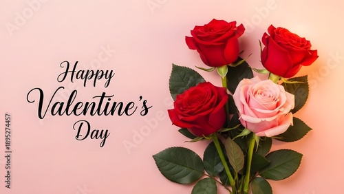 Valentine's day greeting with roses