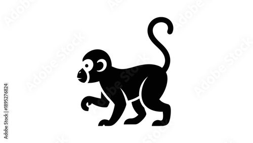 Black Silhouette of a Monkey.