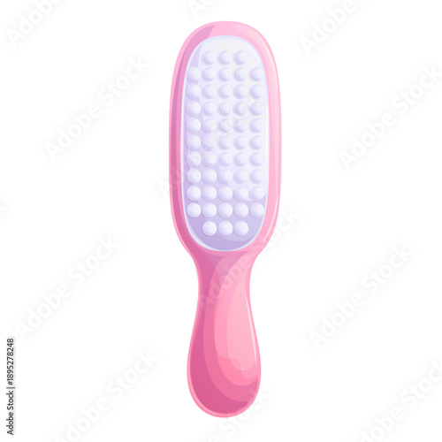 Pumice stone with handle for cleaning, foot washing, pedicure tool. Icon on a white background. An abrasive material used to remove calluses, excess skin on the feet. Isolated vector illustration