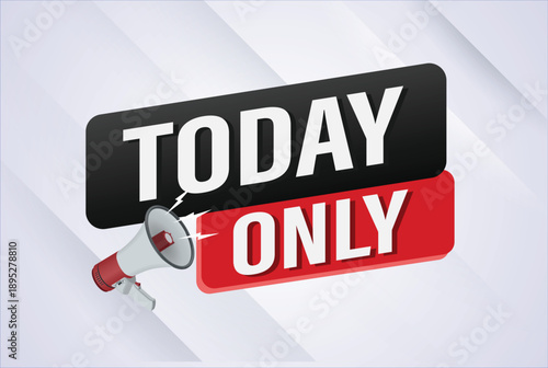 today only offer sale word mega phone concept vector illustration and 3d style, landing page, template, ui, web, mobile app, poster, banner, flyer, background, gift card, coupon, label, wallpaper

