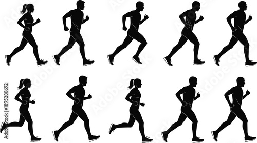 This title includes top-performing keywords like “running silhouettes,” “athletes,” “fitness,” and “sports training,” which are highly searched on stock platforms.