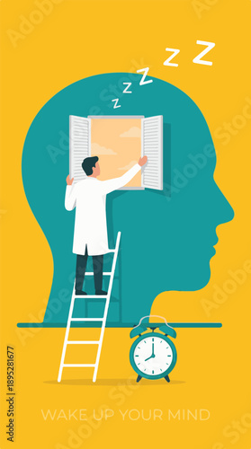 Conceptual image of waking up your mind, mental clarity, and fresh ideas