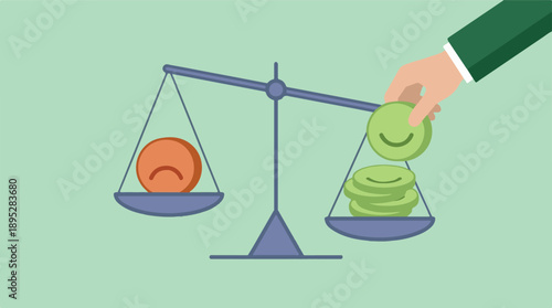 Balancing Emotions: Happiness vs. Sadness on a Scale, Mental Well-being