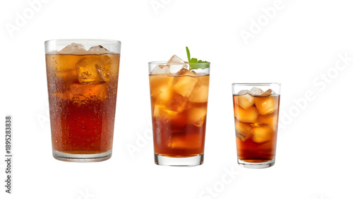 vector of cold tea drink in a glass