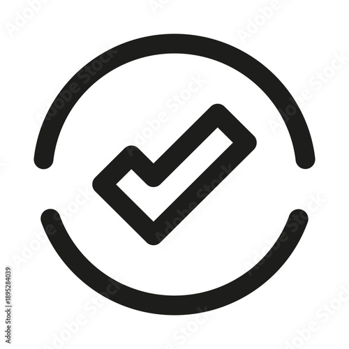 Check mark sign professional line icon. Professional Line Vector Icon with modern approval and confirmation concept, minimal clean outline design and scalable verification symbol