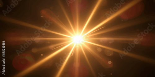 Abstract glowing blue light rays and lens flare background with bright energy burst and motion effects