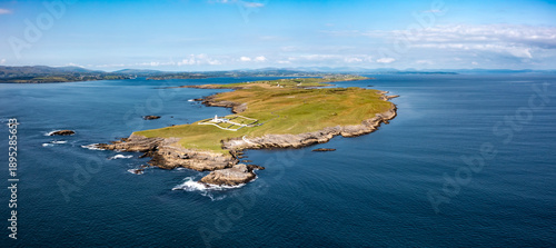 Aerial view of St. John's Point Lighthosue, County Donegal, Ireland