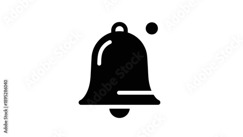Black Bell Icon Ringing Notification Alert.
