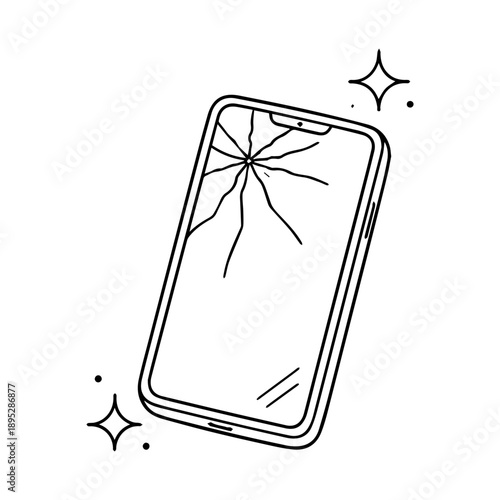 broken phone line icon vector on a white background
Vector line icon