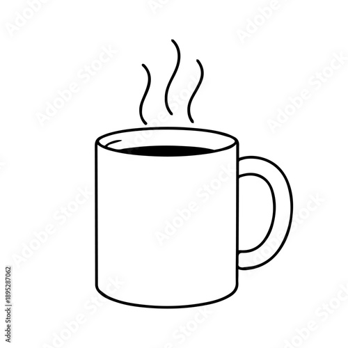 mug with steam line icon vector on a white background
Vector line icon