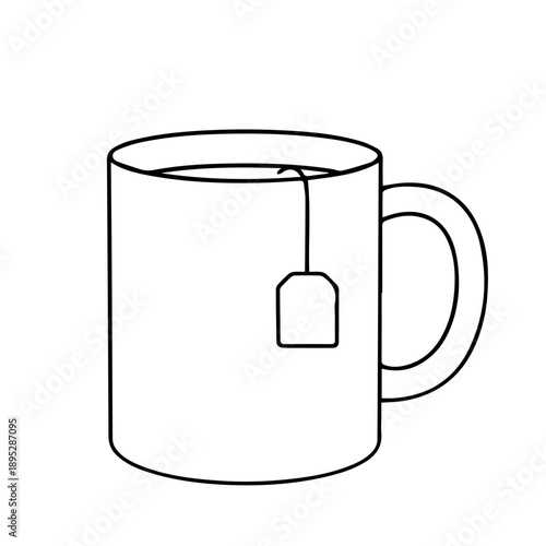 mug of tea line icon vector on a white background
Vector line icon