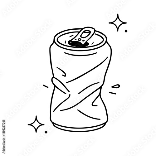 dented can line icon vector on a white background
Vector line icon