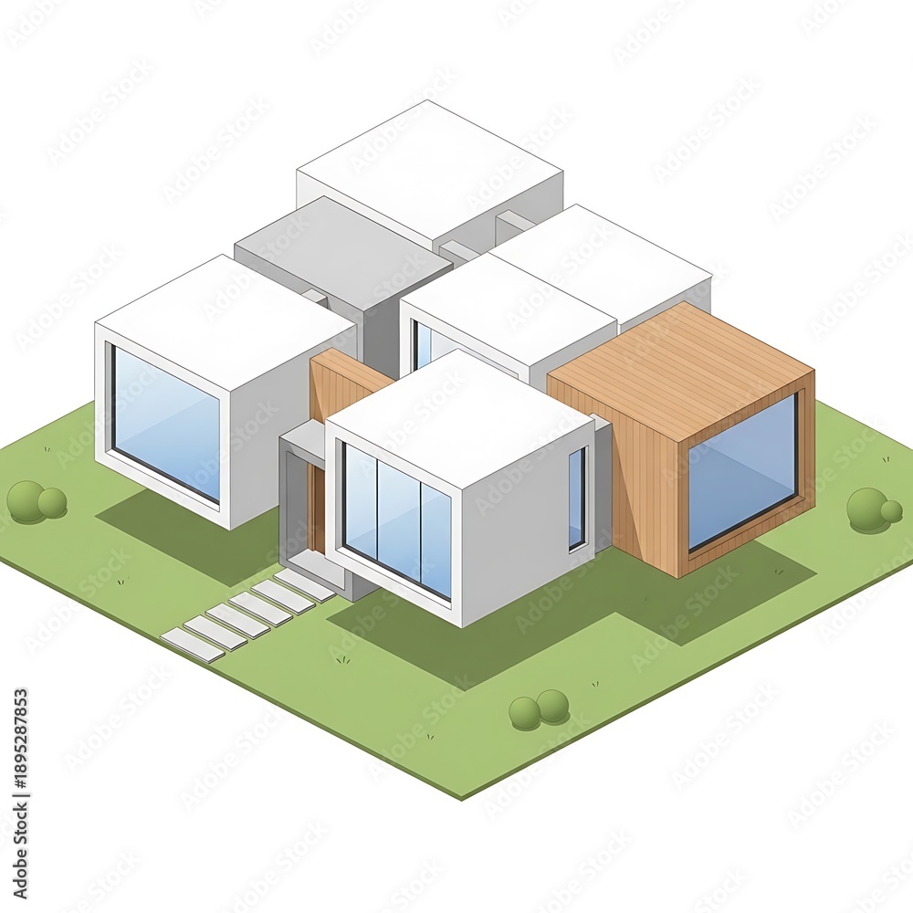 Fototapeta premium Modern Modular Home Architecture Design Concept.