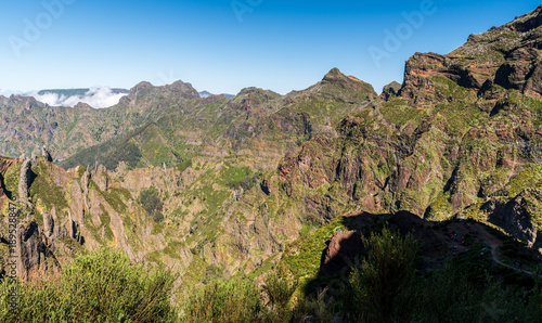 View from Vereda do Areeiro hiking trail in Madeira
