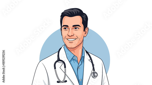 Professional Doctor and Healthcare Consultation Illustration Representing Medical Expertise, Patient Care, Health Services, Clinical Support, Trustworthy Healthcare Professional, Medical Advice, Diagn