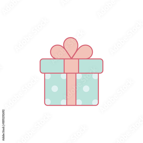 Vector illustration of a red gift box with a decorative bow and ribbon, perfect for a Christmas surprise, birthday celebration, or Valentine holiday present design