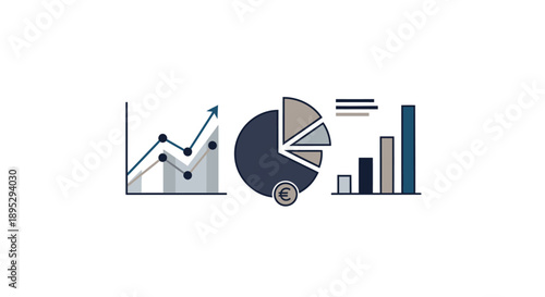 Data Analysis Infographic Elements with Charts and Graphs.