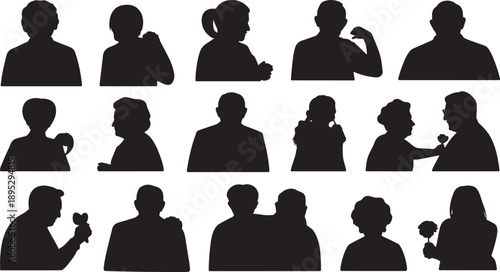 Diverse People Avatar Silhouettes Collection for Social Media Profiles Community Identity and Professional User Design